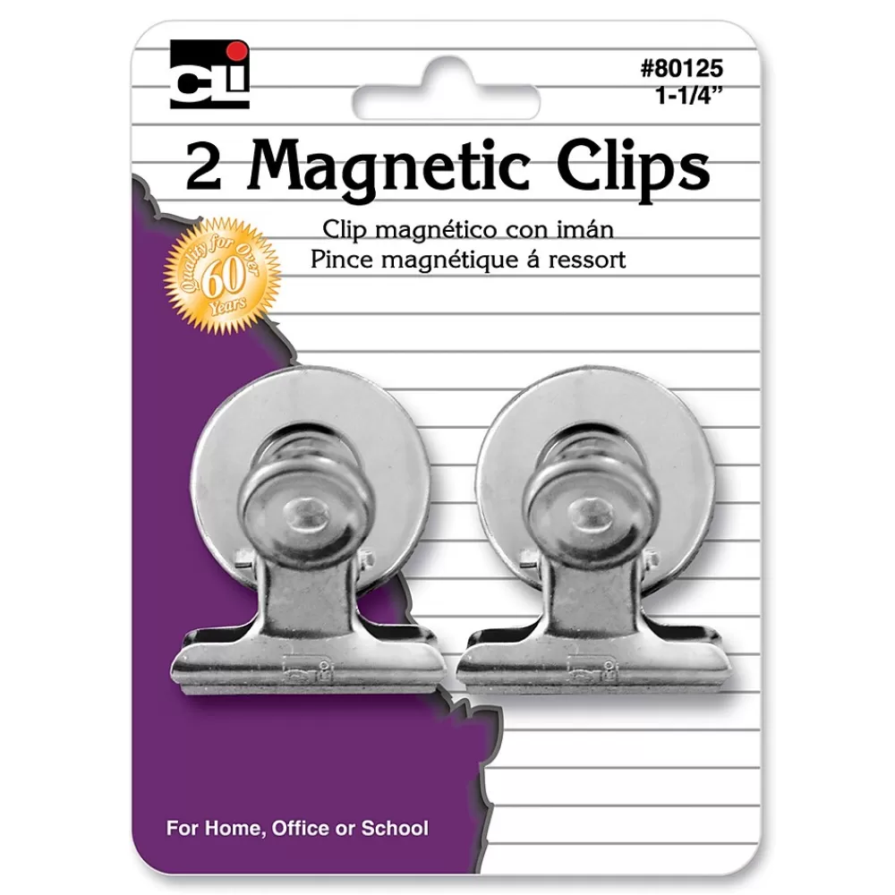 CLN Clips & Fasteners<Charles Leonard Magnetic Spring Clips, 1-1/4", 12 packs of 2 (CHL80125)