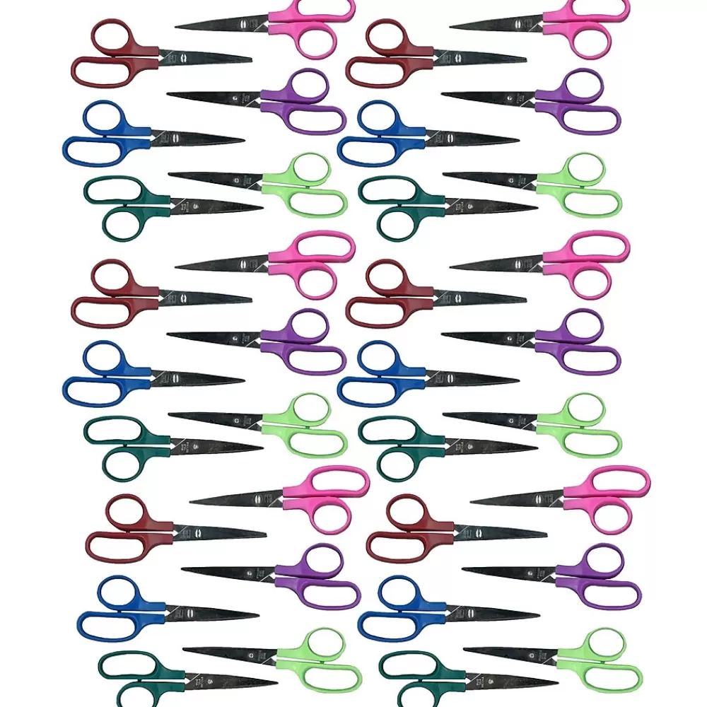 Charles Leonard Scissors<CLI 5" Stainless Steel Kid's Scissors, Pointed Tip, Assorted Colors, 36/Pack (CHL77505-36)