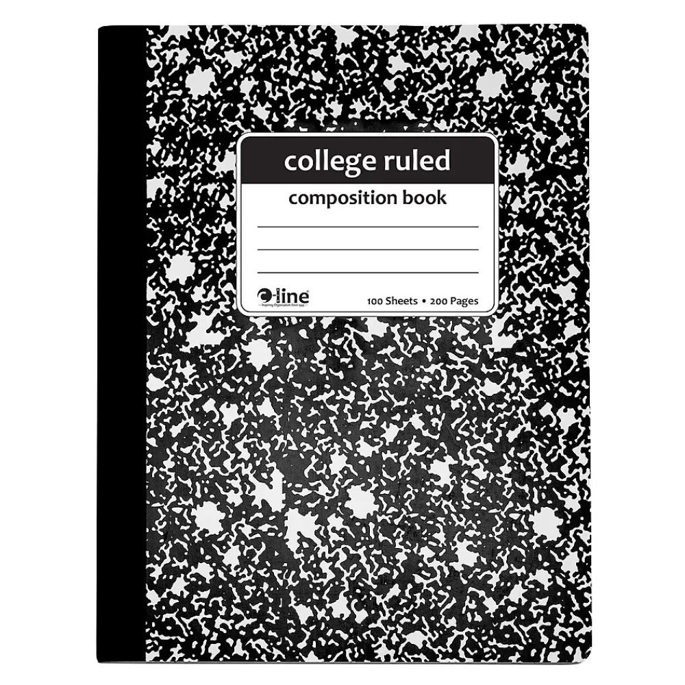 C-Line Composition Notebooks<Composition Notebooks, 100 Sheets, College Ruled, Black Marble, 12/Pack (CLI22022-12)