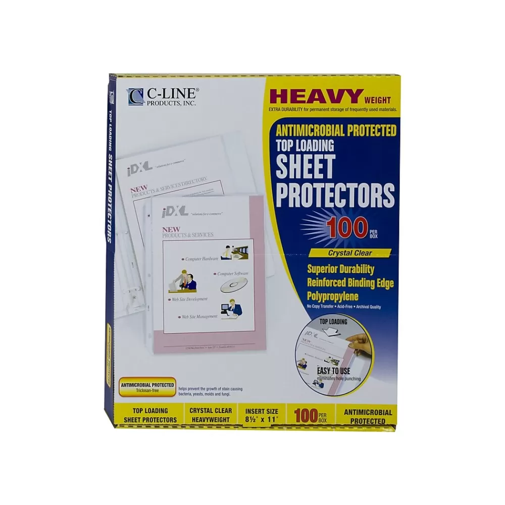 C-Line Sheet Protectors<Heavyweight Polypropylene/PP Sheet Protectors, Heavyweight, Clear, 100/Box (62033)