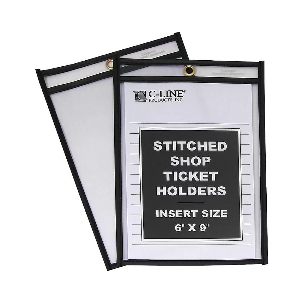 C-Line Sheet Protectors<Job Ticket Holders, 6" x 9", Clear, 25/Box (46069)