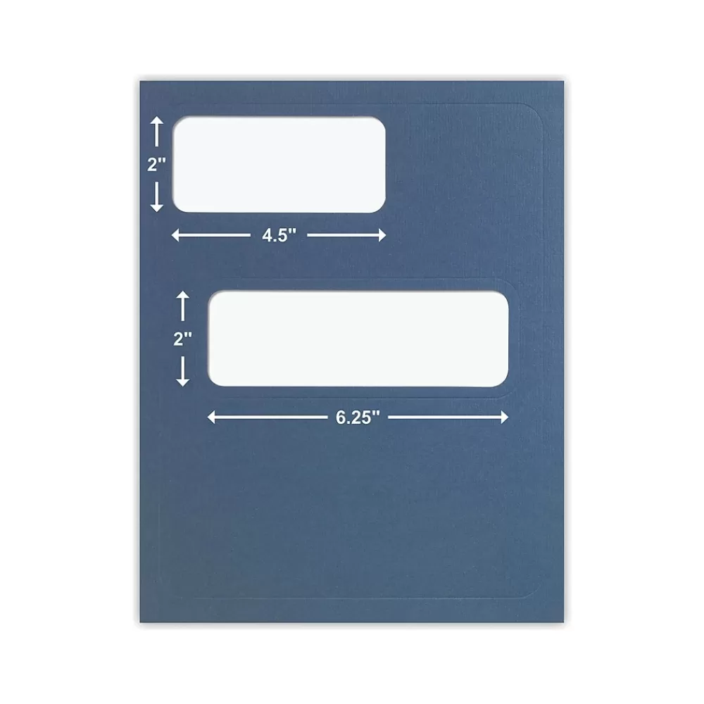 ComplyRight Pocket Folders<Double-Window Tax Presentation Folder, Blue, 50/Pack (FB01)