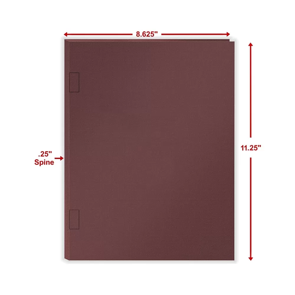 ComplyRight Pocket Folders<Tax Presentation Folder with Side-Staple Tabs, Burgundy, 50/Pack (PBSS24)
