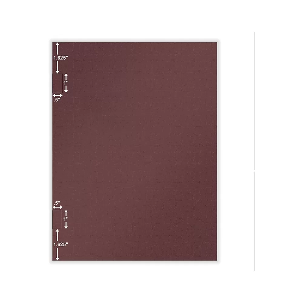 ComplyRight Pocket Folders<Tax Presentation Folder with Side-Staple Tabs, Burgundy, 50/Pack (PBSS24)