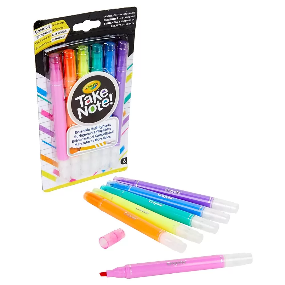 Crayola Highlighters<Take Note! Erasable Highlighters, 6 Per Pack, 3 Packs (BIN586504-3)