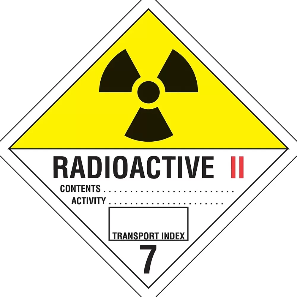 Decker Tape Products Labels<Decker Tape "Radioactive 2" Label, 4" x 4", 500/RL