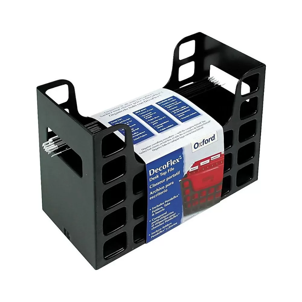 Esselte File Storage<DecoFlex Hanging File Box, Letter Size, Black (PFX 23013)