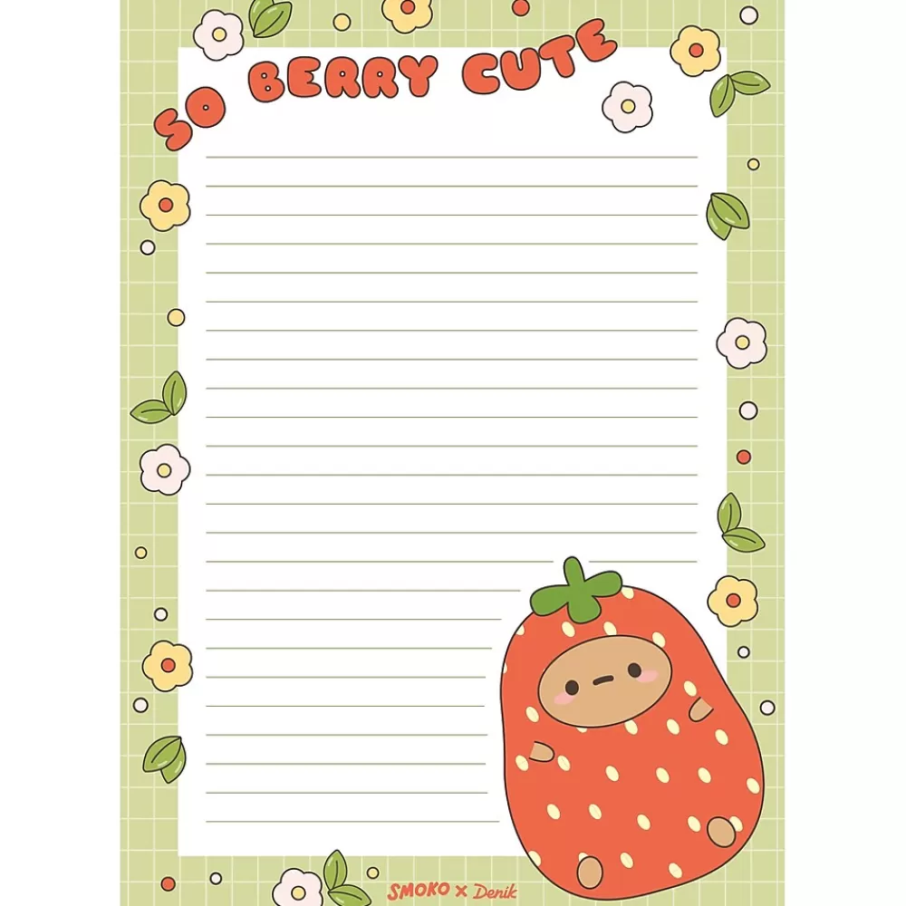 Denik Notepads<Tayto Strawberry Notepad, 5.25" x 8.25", Multicolor, 64 Sheets/Pad (NP1908)