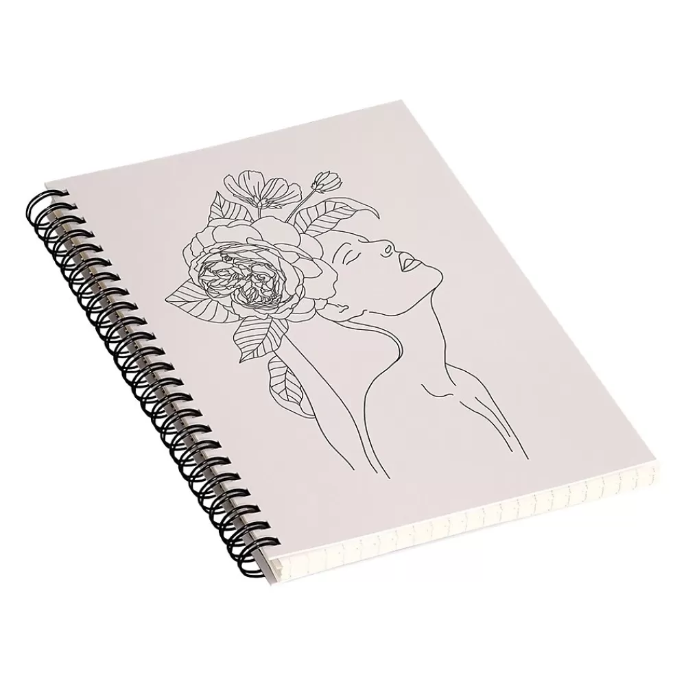 DENY Designs Notebooks<Alexandria Botany I by Iveta Abolina Professional Notebooks, 5.5" x 8.25", Dotted, 40 Sheets, Beige (71323-NOBS01)