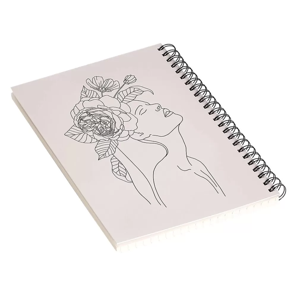 DENY Designs Notebooks<Alexandria Botany I by Iveta Abolina Professional Notebooks, 5.5" x 8.25", Dotted, 40 Sheets, Beige (71323-NOBS01)