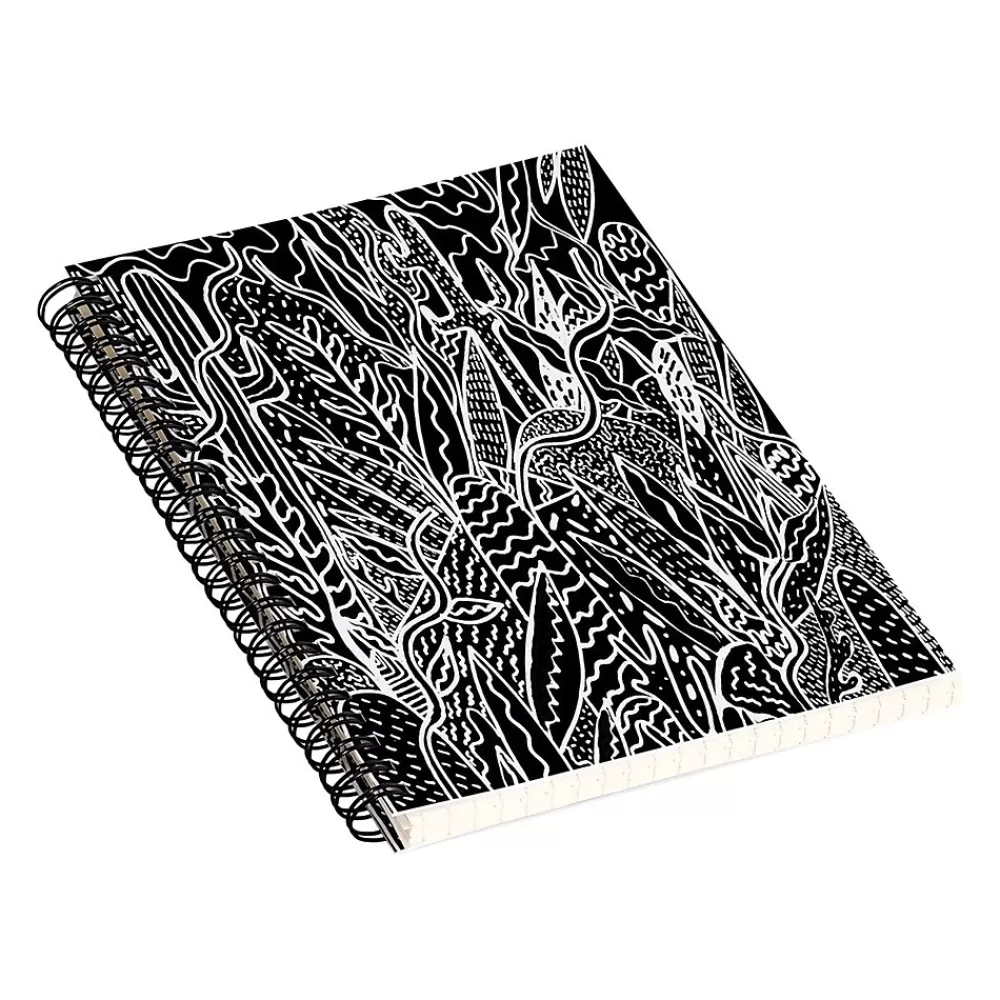 DENY Designs Notebooks<The Garden by Kris Tate Professional Notebooks, 5.5" x 8.25", Dotted, 40 Sheets, Black (58293-NOBS01)