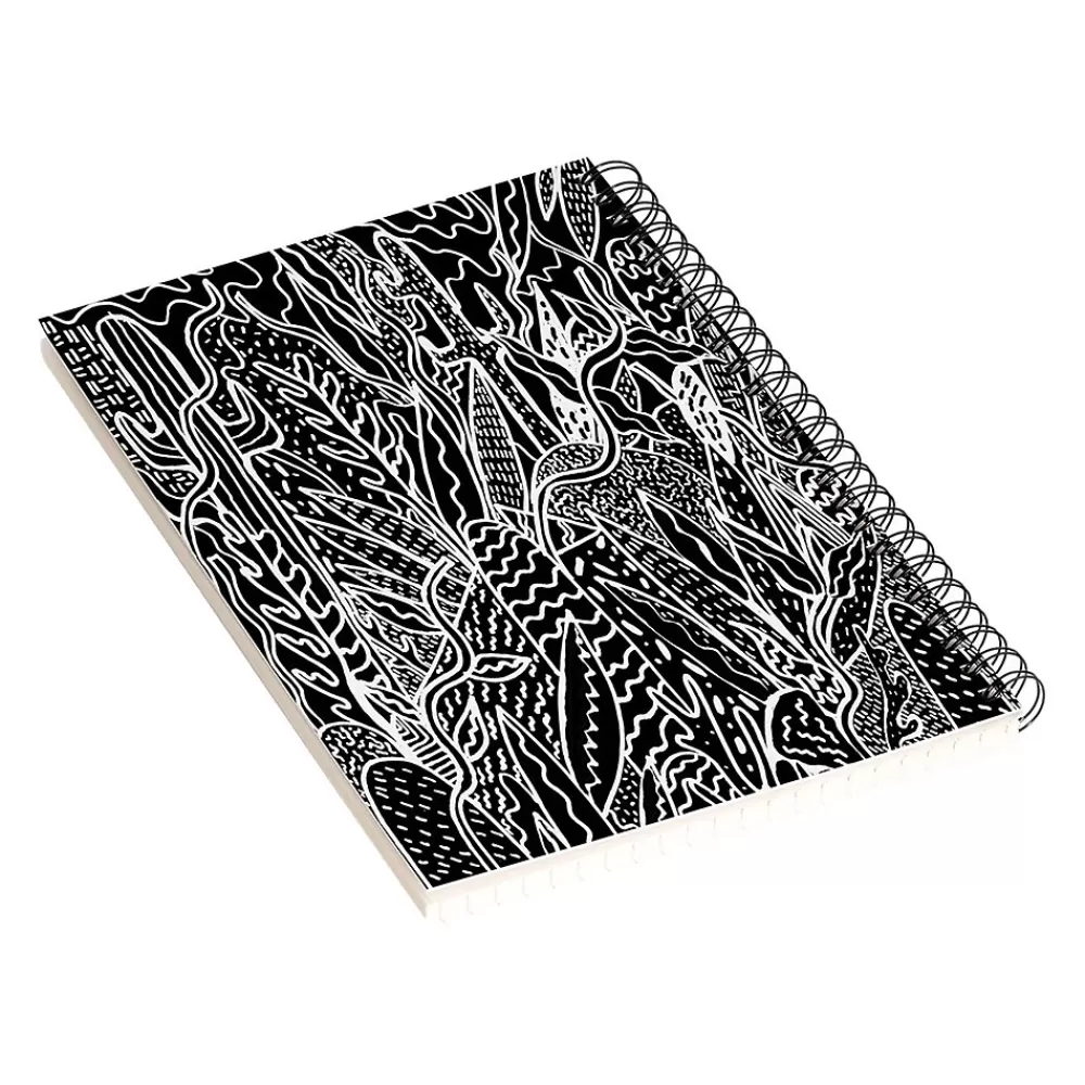 DENY Designs Notebooks<The Garden by Kris Tate Professional Notebooks, 5.5" x 8.25", Dotted, 40 Sheets, Black (58293-NOBS01)