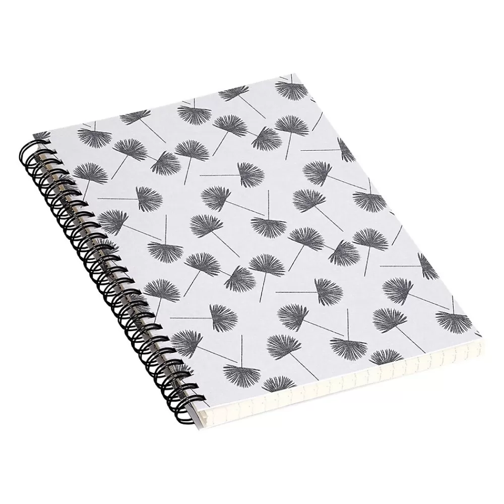 DENY Designs Notebooks<Woven Fan Palm In Gray by Little Arrow Design Co Notebook, 5.5" x 8.25", Dotted, 40 Sheets, White (69675-nobs01)