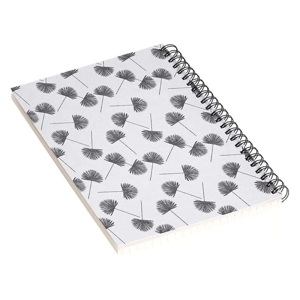 DENY Designs Notebooks<Woven Fan Palm In Gray by Little Arrow Design Co Notebook, 5.5" x 8.25", Dotted, 40 Sheets, White (69675-nobs01)