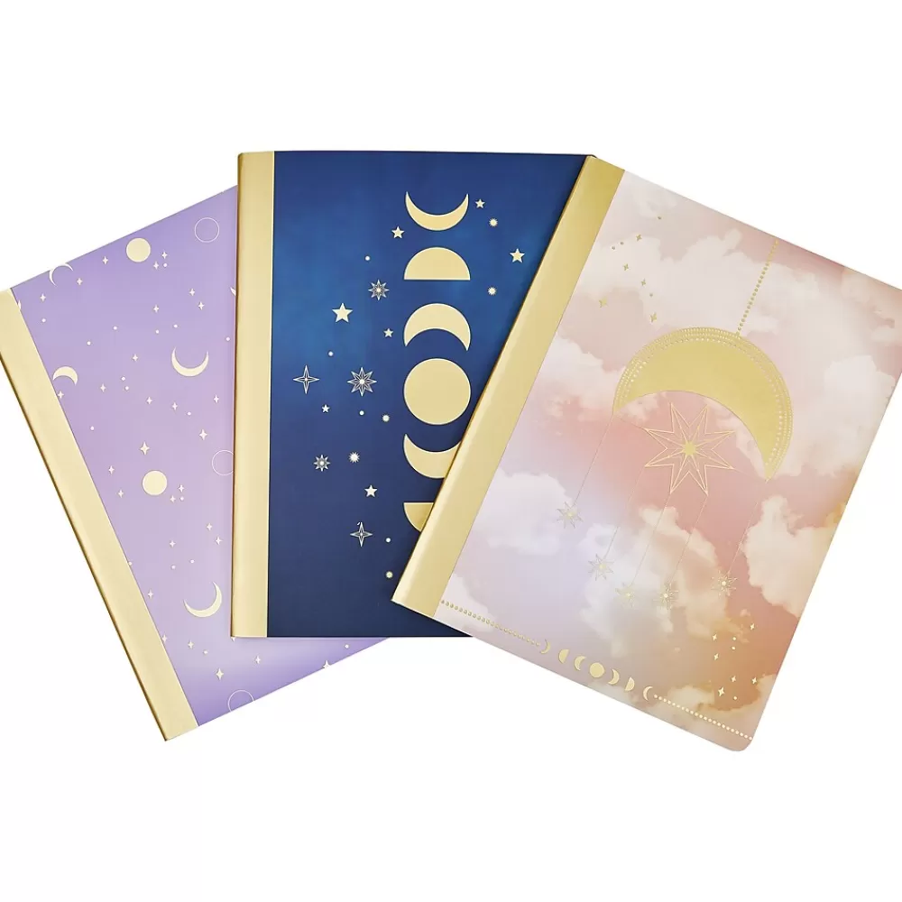 Eccolo Composition Notebooks<Composition Notebooks, 7.5" x 9.75", College-Ruled, 80 Sheets, Assorted Colors, 3/Pack (ST840A-3PACK)