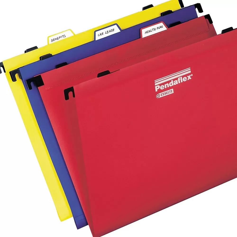 Pendaflex File Folders<Esselte ® 2-in-1 Poly File Folders, Assorted Colors, Letter, Holds 8 1/2"H x 11"W, 10/Pk