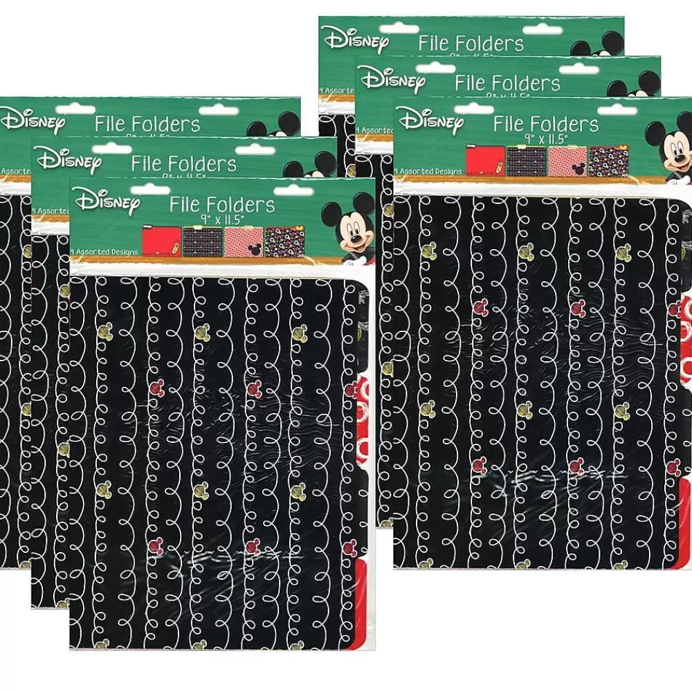 Eureka File Folders<Mickey Color Pop File Folders, 1/3-Tab, Letter Size, Assorted Designs, 4 Per Pack, 6 Packs (EU-866404-6)
