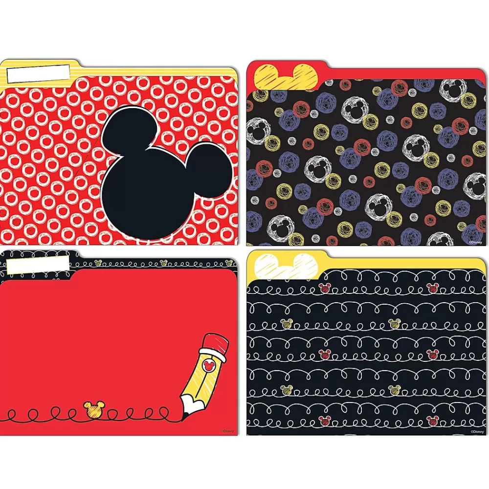 Eureka File Folders<Mickey Color Pop File Folders, 1/3-Tab, Letter Size, Assorted Designs, 4 Per Pack, 6 Packs (EU-866404-6)