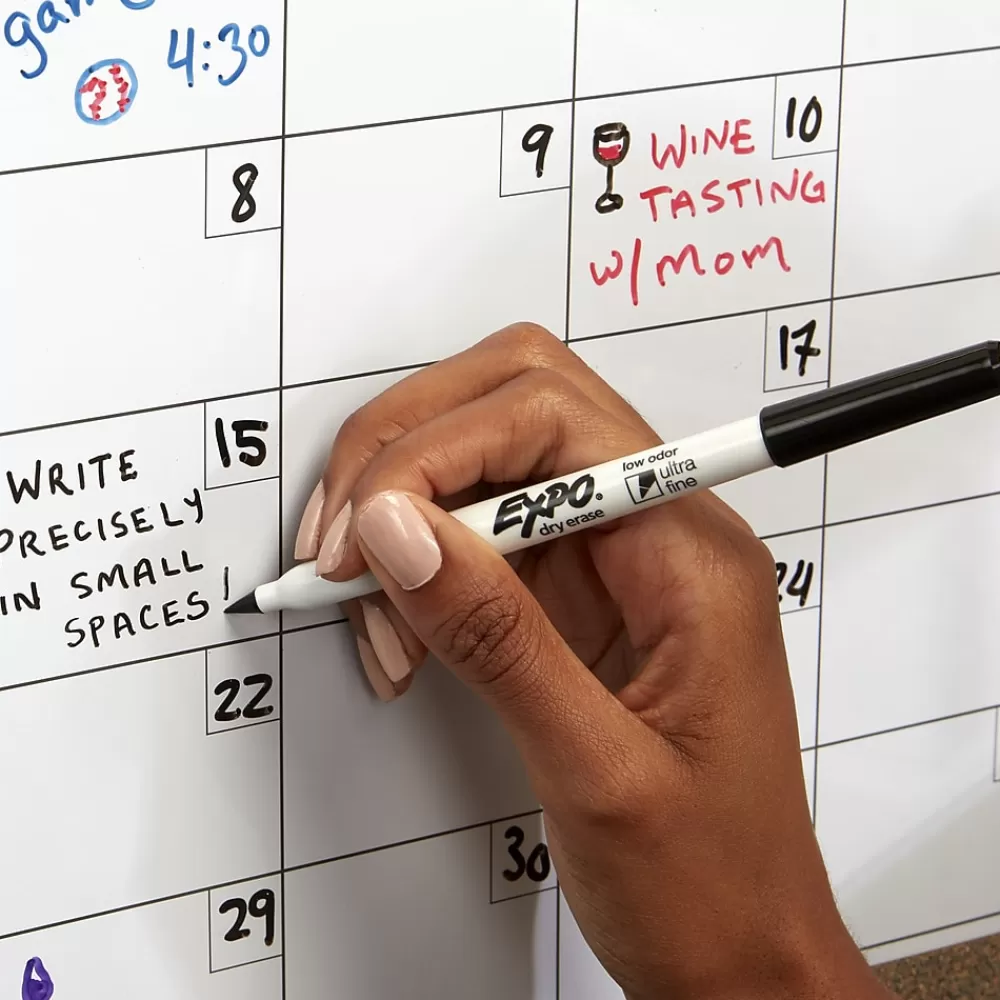 Expo Markers<Dry Erase Markers, Ultra Fine Tip, Black, 12/Pack (1871131)