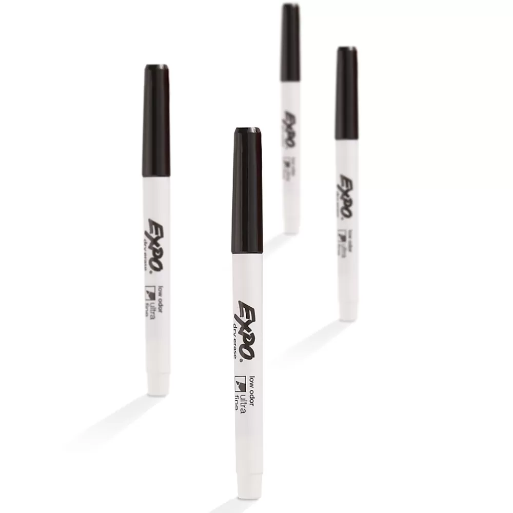 Expo Markers<Dry Erase Markers, Ultra Fine Tip, Black, 12/Pack (1871131)