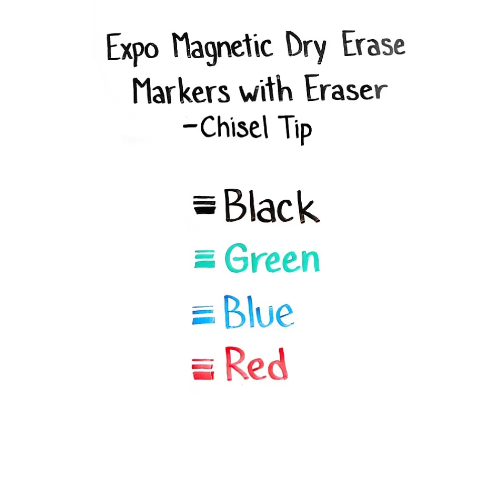 Expo Markers<Magnetic Dry Erase Markers, Chisel Tip, Assorted, 4/Pack (1944728)