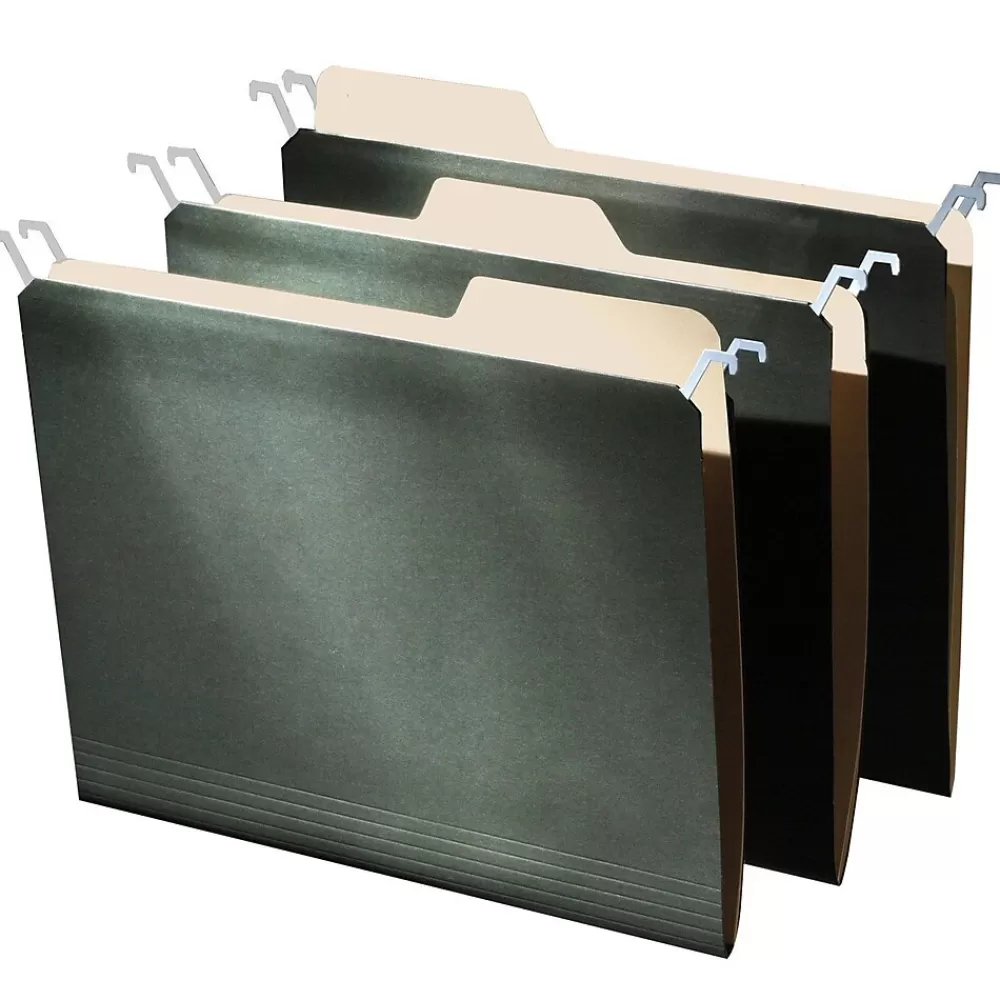 Find It Hanging File Folders<®, Tab View Hanging File Folders, Letter, 9/Pack, Green (FT07032)