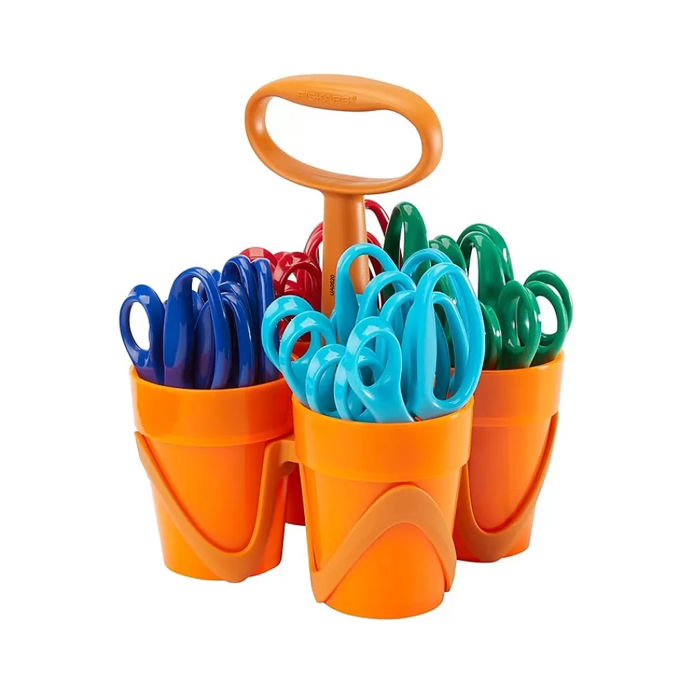 Fiskars Scissors<Kids' Scissors, Pointed Tip, Assorted Colors, 24/Pack (1067059)