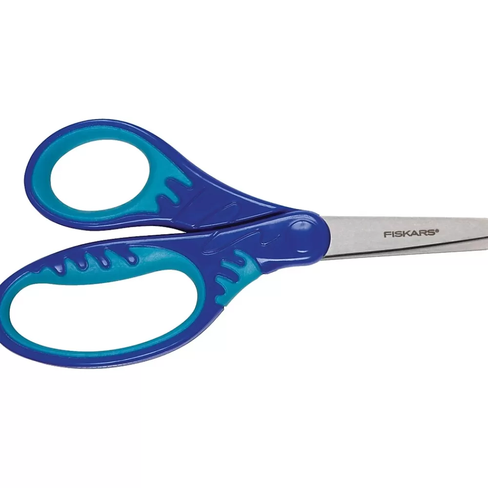 Fiskars Scissors<SoftGrip 5" Steel Kids Scissors, Blunt Tip, Assorted Colors (9422)