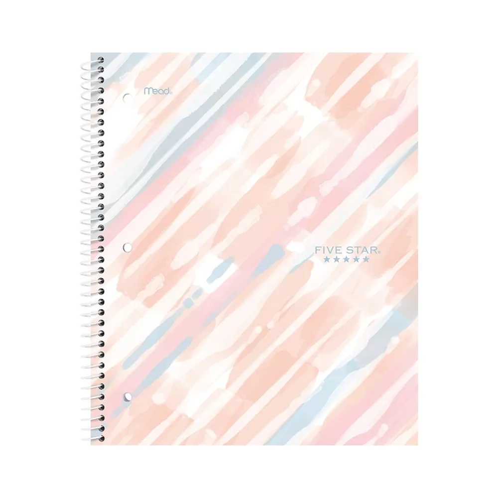 Five Star Subject Notebooks<Brushy Moves 1-Subject Notebooks, 8.5" x 11", Wide-Ruled, 80 Sheets, Assorted Colors, 2/Pack (930060)