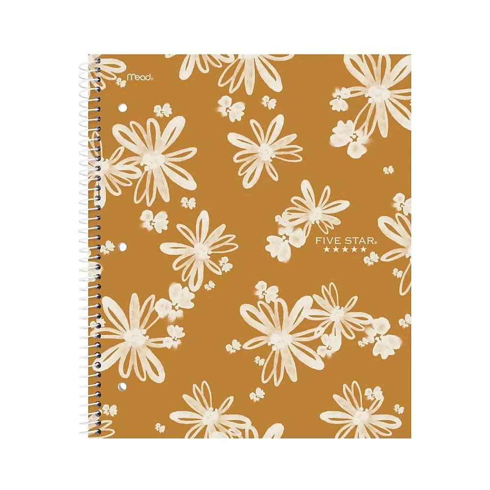 Five Star Subject Notebooks<Soft Petals 1-Subject Notebooks, 8.5" x 11", College-Ruled, 80 Sheets, Assorted Colors, 2/Pack (820331)