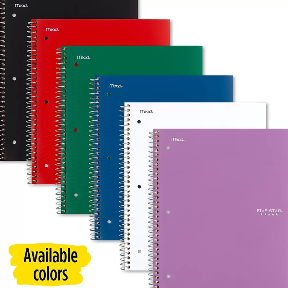 Five Star Notebooks<5-Subject Subject Notebooks, 8.5" x 11", College Ruled, 200 Sheets (06112/06208)