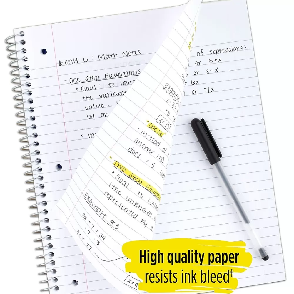 Five Star Subject Notebooks<3-Subject Wirebound Notebook, 8-1/2" x 11", College Ruled, 150 Sheets, (72065)