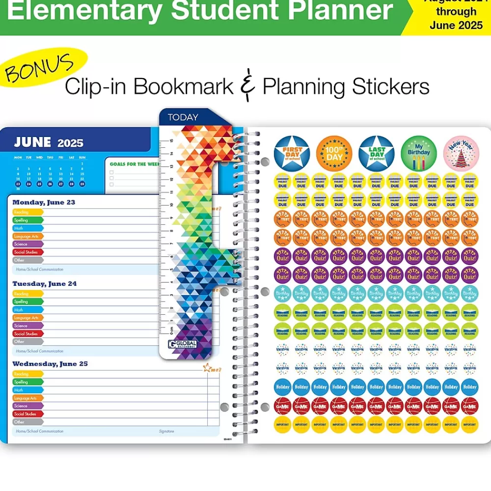 Global Printed Products Academic Planners<2024-2025 8.5" x 11" Academic Year Planner, Paper Cover, Multicolor (AY24EB851101-CP)