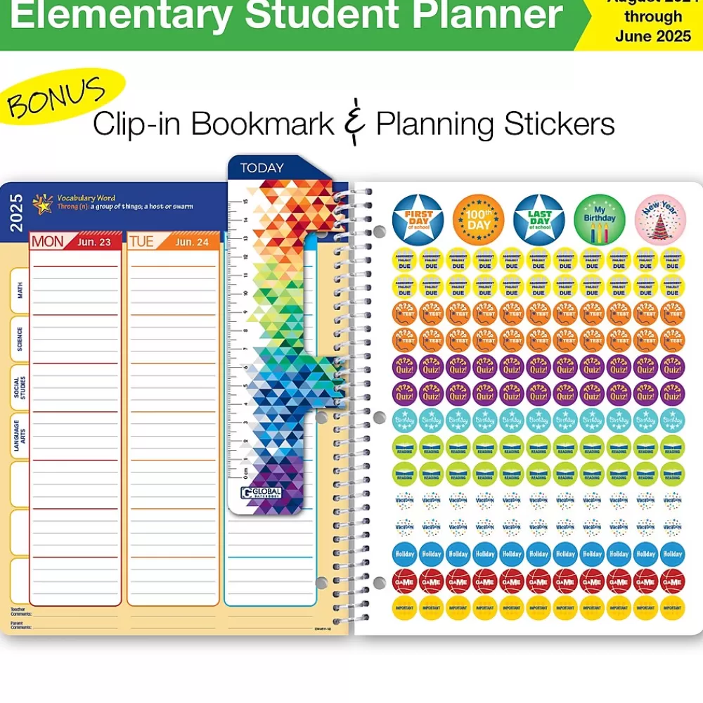 Global Printed Products Academic Planners<2024-2025 8.5" x 11" Academic Year Planner, Paper Cover, Multicolor (AY24EM851103-CP)