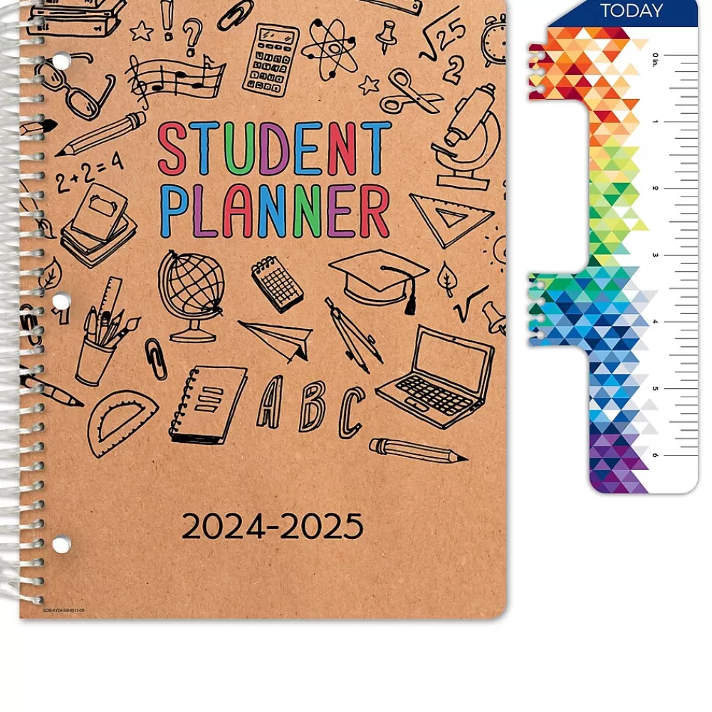 Global Printed Products Academic Planners<2024-2025 8.5" x 11" Academic Year Planner, Paper Cover, Multicolor (AY24SB851105-CP)