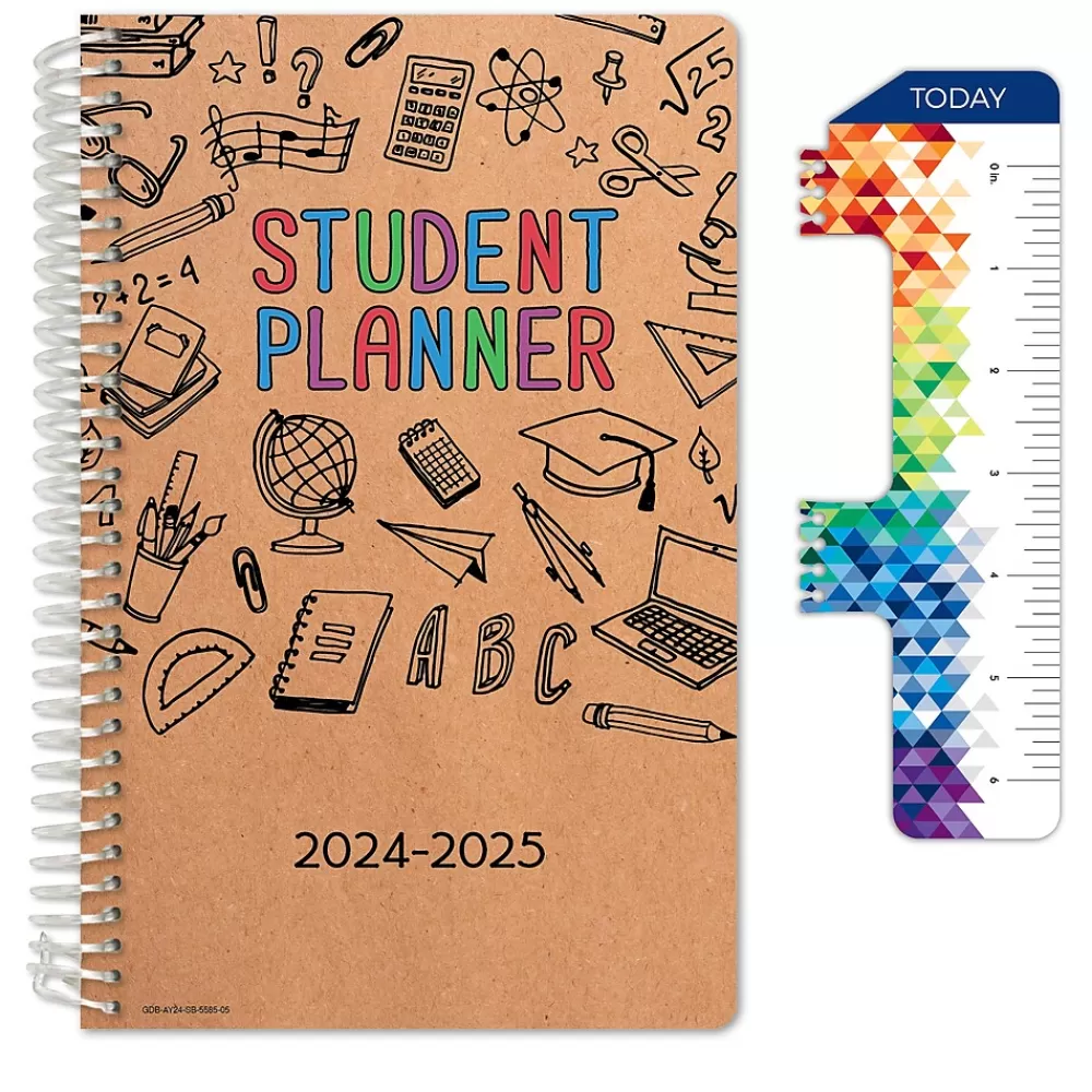 Global Printed Products Academic Planners<2024-2025 5.5" x 8.5" Academic Year Planner, Paper Cover, Multicolor (AY24SB558505-CP)