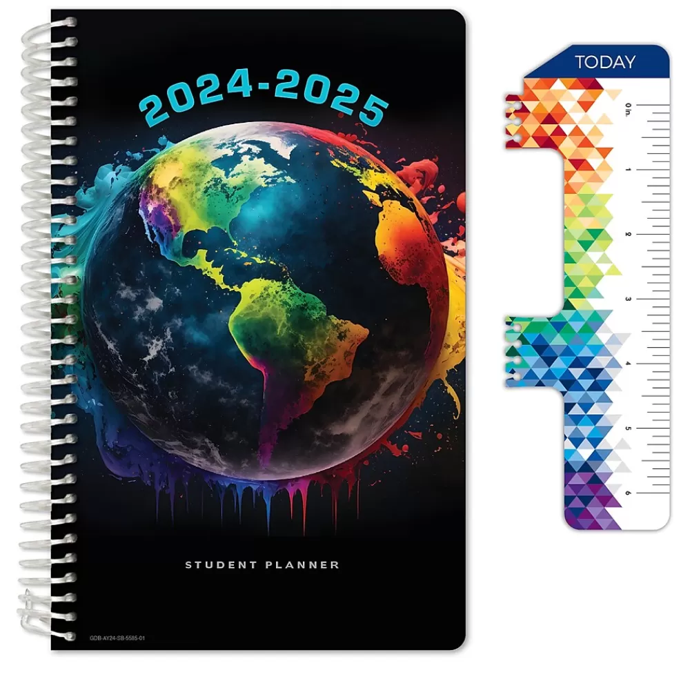 Global Printed Products Academic Planners<2024-2025 5.5" x 8.5" Academic Year Planner, Paper Cover, Multicolor (AY24SB558501-CP)