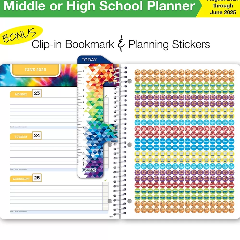 Global Printed Products Academic Planners<2024-2025 8.5" x 11" Academic Year Planner, Paper Cover, Multicolor (AY24SB851105-CP)