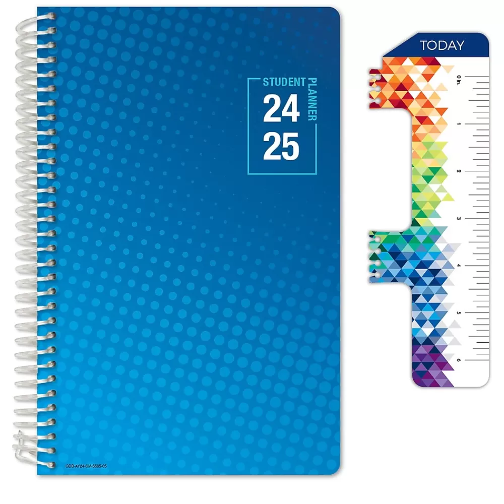 Global Printed Products Academic Planners<2024-2025 5.5" x 8.5" Academic Year Planner, Paper Cover, Multicolor (AY24SM558505-CP)