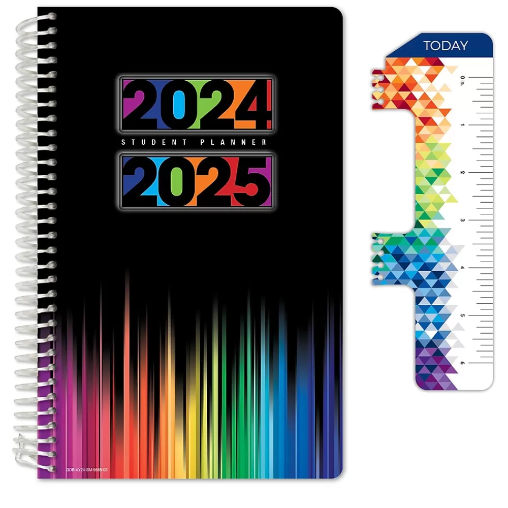 Global Printed Products Academic Planners<2024-2025 5.5" x 8.5" Academic Year Planner, Paper Cover, Multicolor (AY24SM558503-CP)