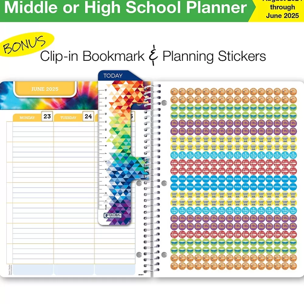 Global Printed Products Academic Planners<2024-2025 8.5" x 11" Academic Year Planner, Paper Cover, Multicolor (AY24SM851103-CP)