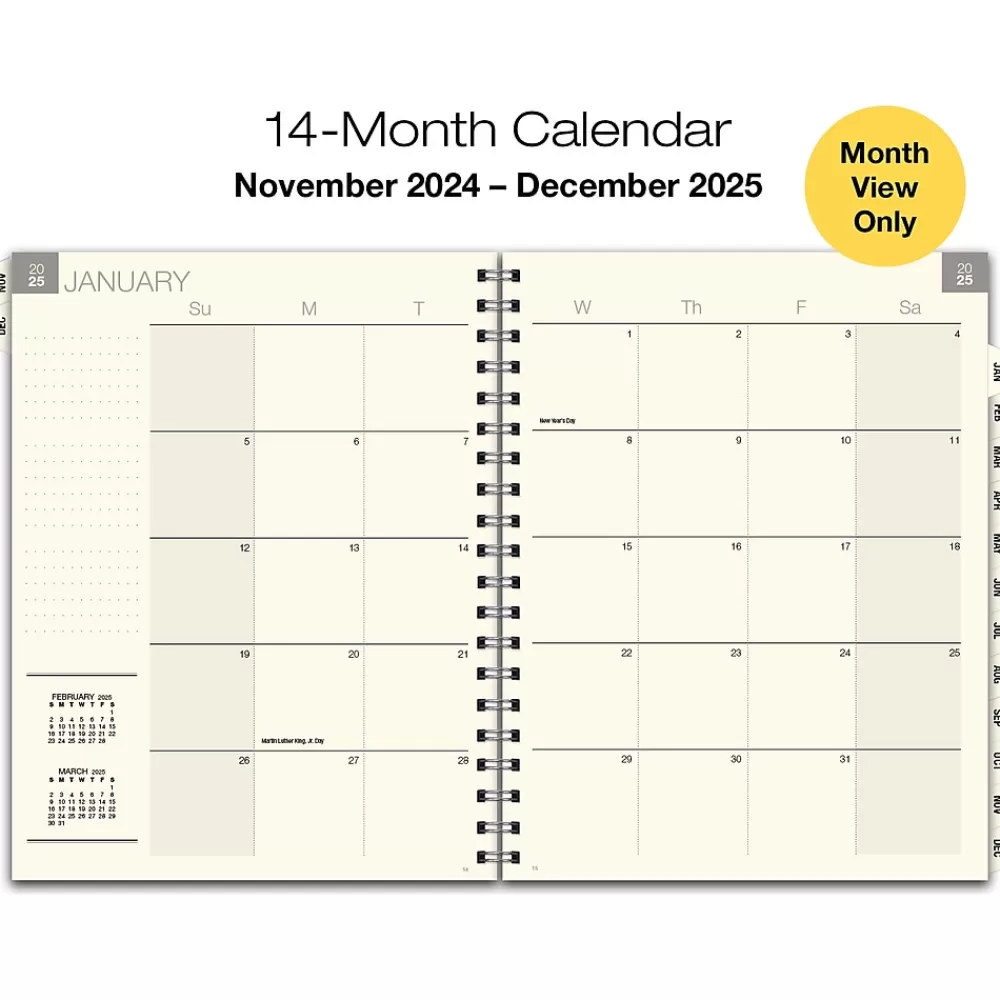 Global Printed Products 2025 Planners<2025 8.5" x 11" Monthly Planner, Plastic Cover, Blue/Gold (SPLS25-8511M-F)