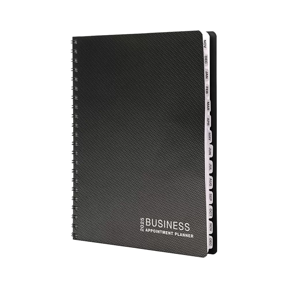 Global Printed Products 2025 Planners<2025 8.5" x 11" Weekly & Monthly Appointment Planner, Paper Cover, Black (APPT-CY25-8511)