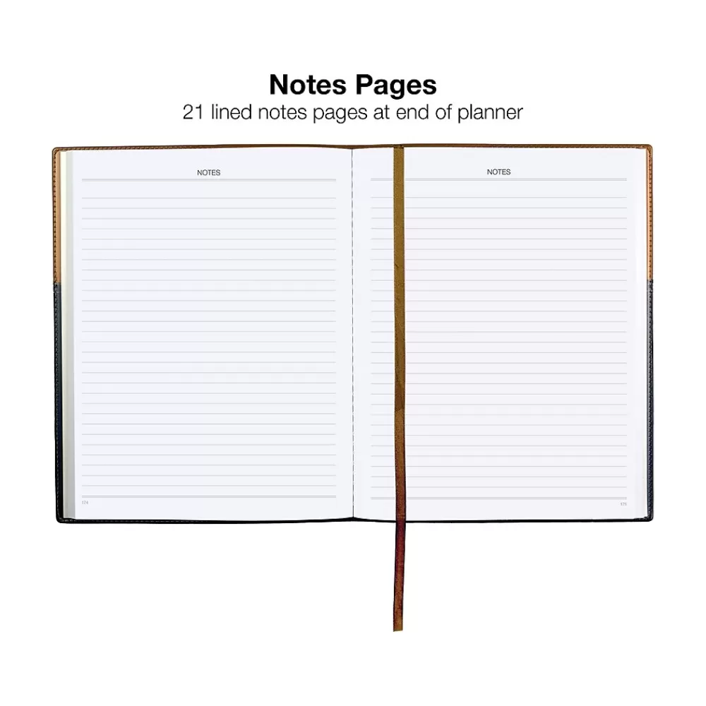 Global Printed Products 2025 Planners<2025 8" x 10" Weekly & Monthly Planner, Faux Leather Cover, Black/Brown (SPLS25-BRN810)