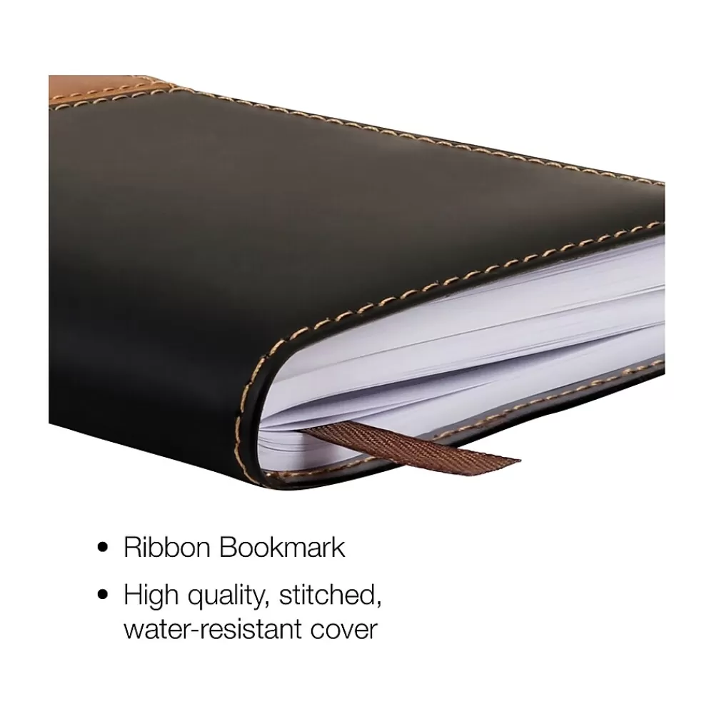 Global Printed Products 2025 Planners<2025 8" x 10" Weekly & Monthly Planner, Faux Leather Cover, Black/Brown (SPLS25-BRN810)