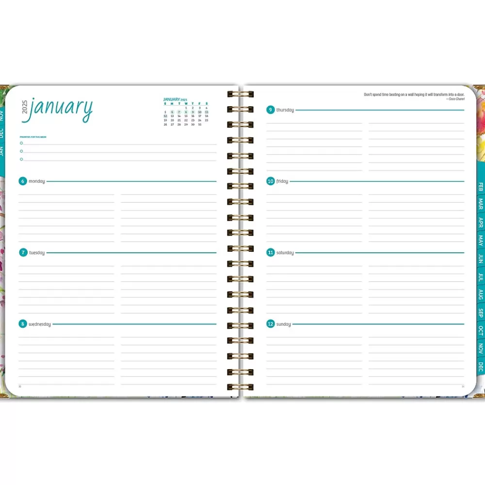 Global Printed Products 2025 Planners<2025 8.5" x 11" Weekly & Monthly Planner, Paper Cover, Multicolor (SPLS25-8511-20)