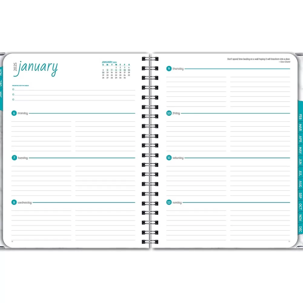 Global Printed Products 2025 Planners<2025 8.5" x 11" Weekly & Monthly Planner, Paperboard Cover, White/Gray (SPLS25-8511-06)