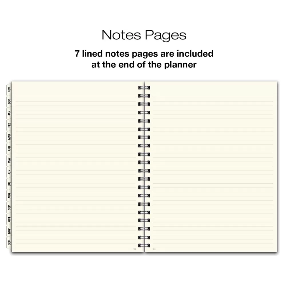Global Printed Products 2025 Planners<2025 8.5" x 11" Weekly & Monthly Planner, Plastic Cover, Black/Gold (SPLS25-8511-F)