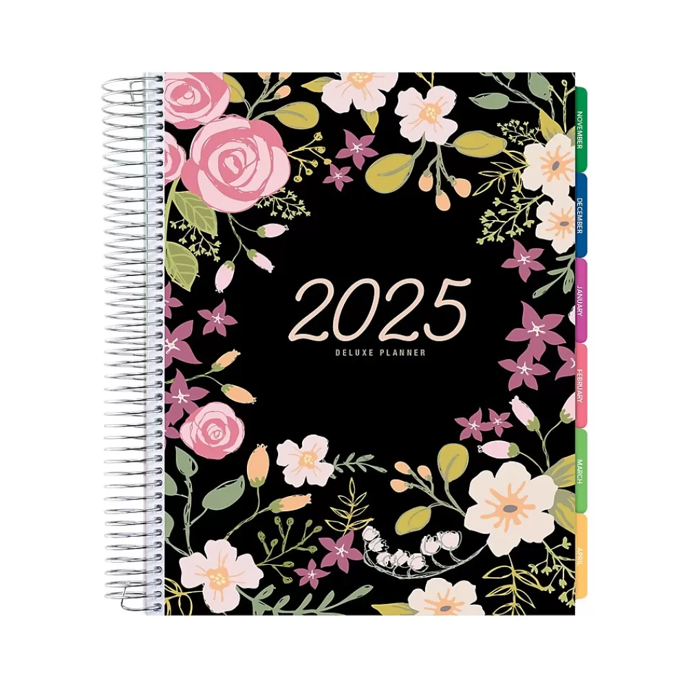 Global Printed Products 2025 Planners<2025 8.5" x 11" Weekly & Monthly Planner, Plastic Cover, Multicolor (SPLS25-DCY-6)