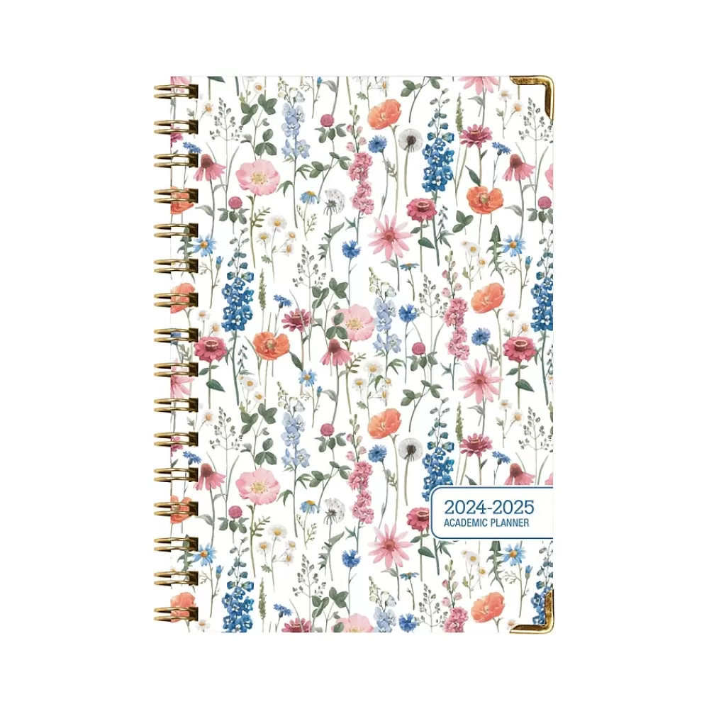 Global Printed Products Academic Planners<2024-2025 Botanical 5.5" x 8" Academic Weekly & Monthly Planner, Paper Cover, Multicolor (AY24-30-S)